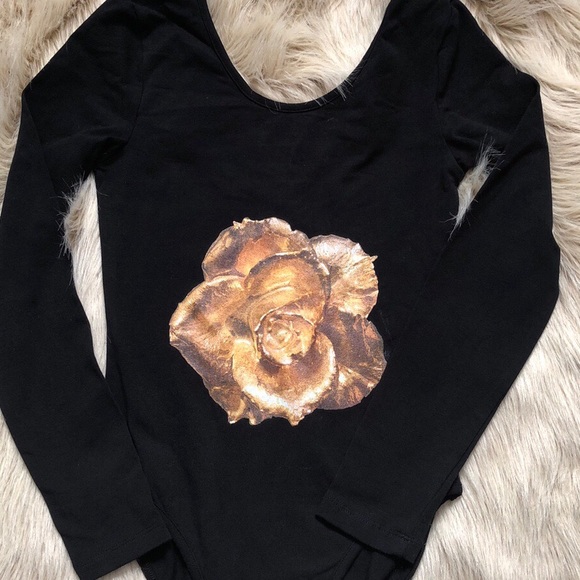 HOST PICK 🤩Ventcri Rose Gold Dripping In Gold Bodysuit XS - Picture 3 of 5